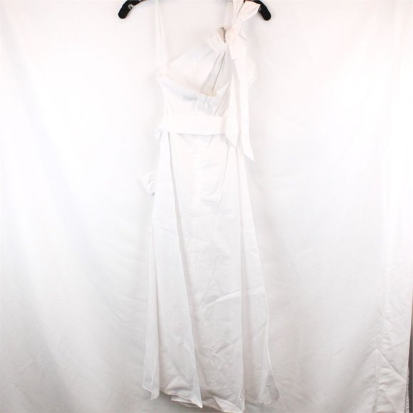 STAUD Kai Halterneck Cotton Blend Dress in White - FCM80 - Picture 6 of 14